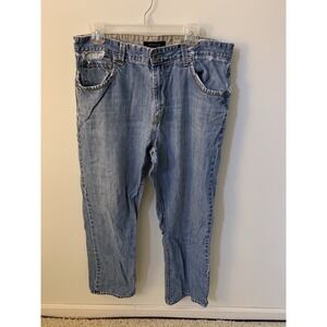 Tommy Hilfiger Mens 36 x 30 Premium Denim Jeans Straight Relax Distressed